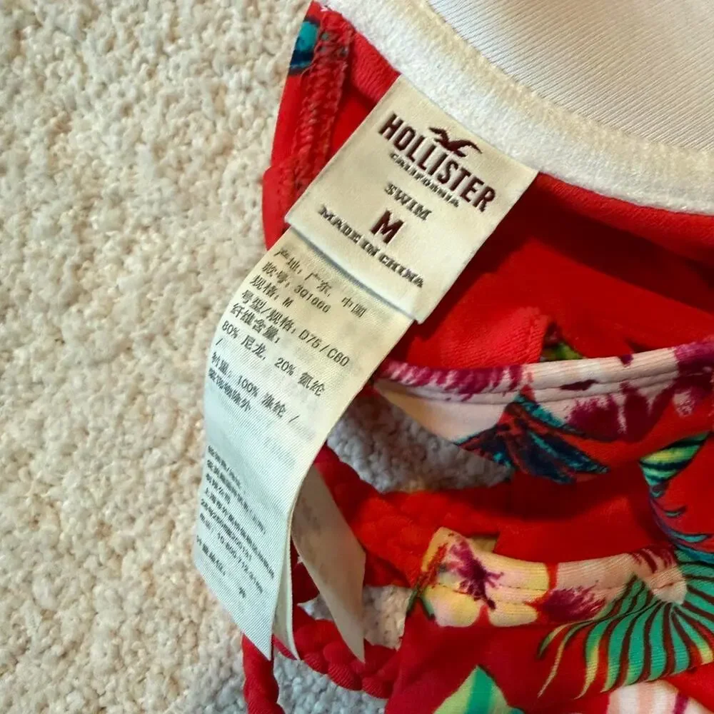 Hollister red floral bikini set - Picture 5 of 6